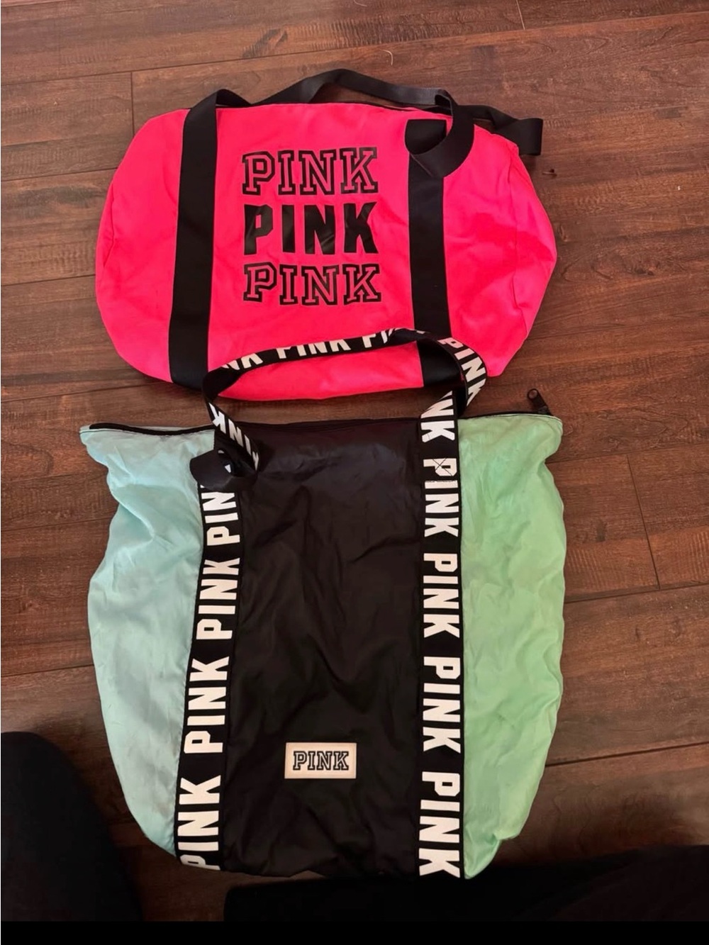 PINK Victoria's Secret Pink & Mint Two-Piece Tote and Duffel Set